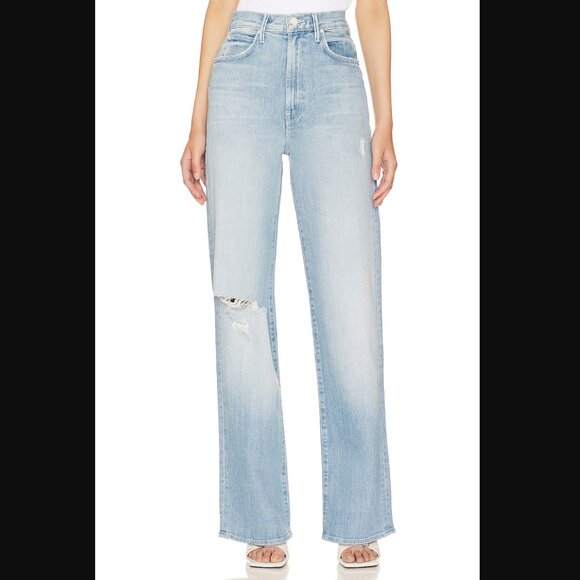MOTHER The High Waisted Tunnel Vision Sneak Jeans (Sippin' Sweet Tea) Sz 31 NWT - Picture 1 of 10